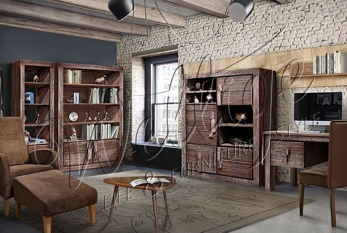 Кабинет в коричневых тонах