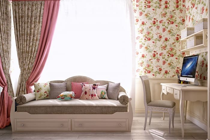 Зонирование детской в стиле прованс