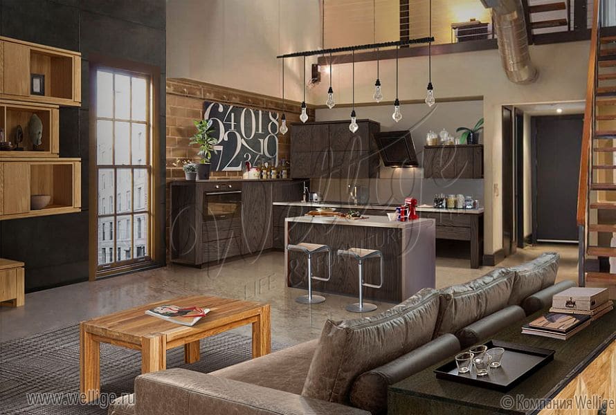 Стиль лофт в интерьере - зонирование Стиль лофт в интерьере