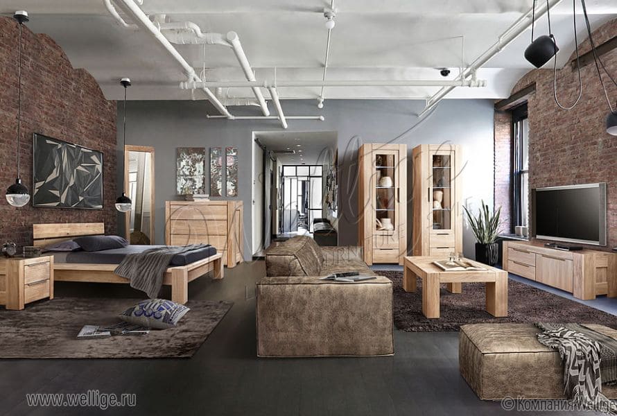 Интерьер спальни в стиле лофт Интерьер спальни в стиле лофт
