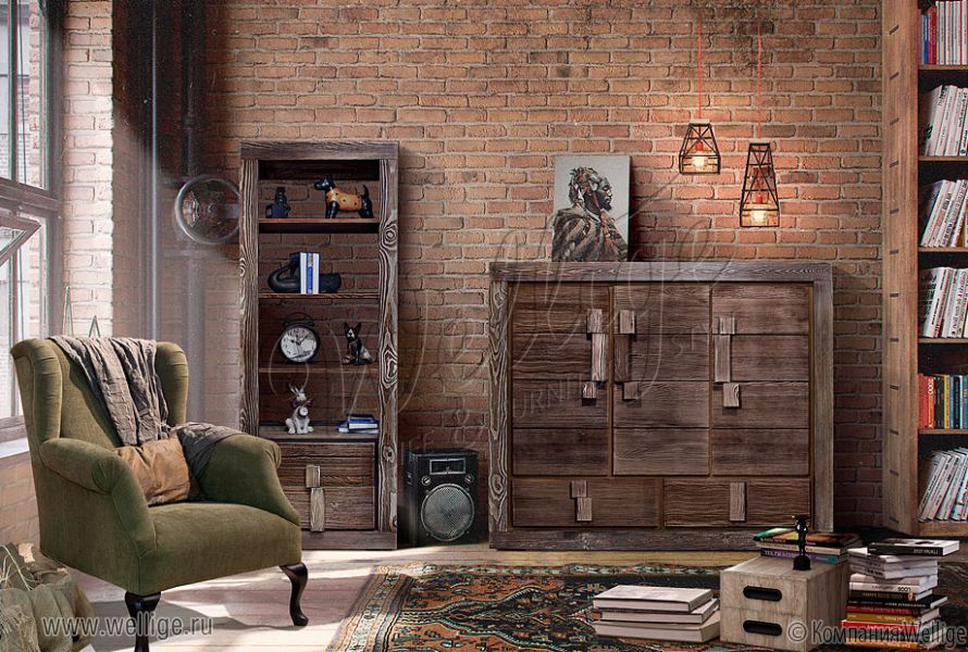 Интерьер гостиной в стиле лофт Интерьер гостиной в стиле лофт