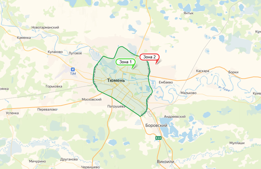 Карта доставки - Тюмень