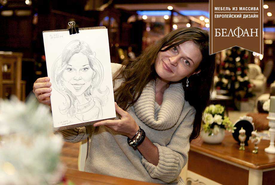 Промоакция - посетители, зарисовка