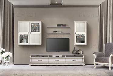 Гостиная Оскар (белая эмаль с тёмной патиной)